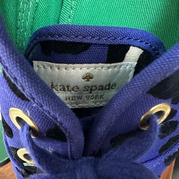 Kate Spade x Keds • Leopard Pointer Sneakers in Emperor Blue - Picture 9 of 10
